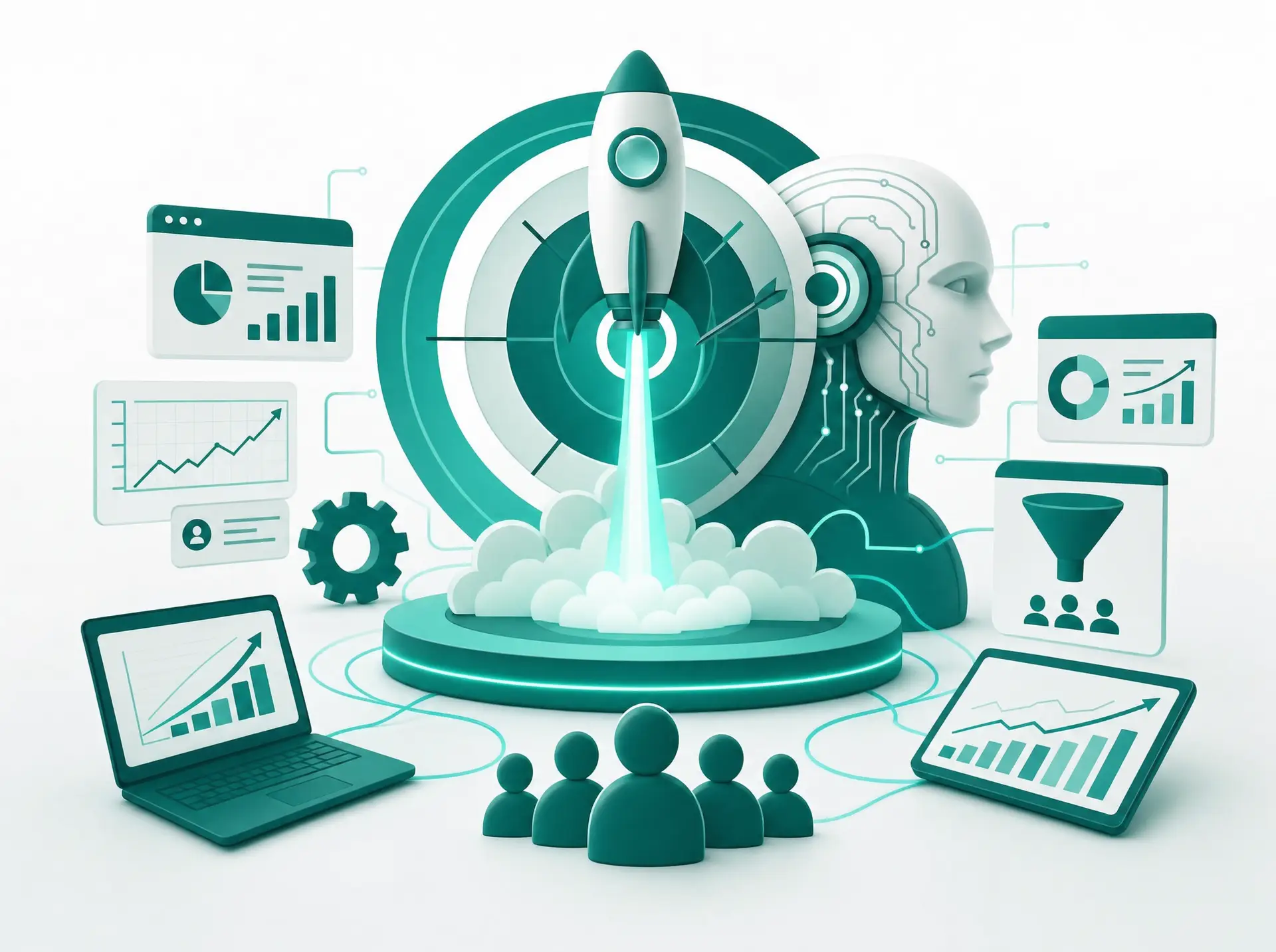 شركة حلول الذكاء الاصطناعي وأتمتة التسويق في السعودية. أبحاث السوق، تحليل المنافسين، أنظمة أتمتة ذكية، وتقارير تنبؤية بتقنيات AI لمنح علامتك سرعة ودقة استثنائية.